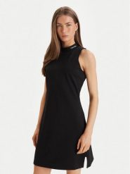 Calvin Klein Jeans Sukienka codzienna Interlock Mock LV047F260G Czarny Slim Fit. Czarne sukienki damskie Calvin Klein Jeans, na co dzień, m, bez wzorów, z jeansu, bez kołnierzyka, bez ramiączek, proste. Za 409.99 zł.