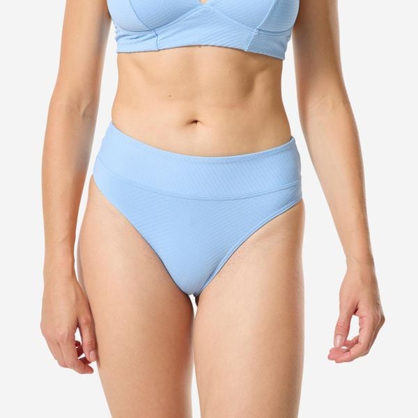 Dół kostiumu kąpielowego surfingowego damski Decathlon Nora Venice. Niebieskie bikini damskie Decathlon, bez wzorów. Za 69.99 zł.
