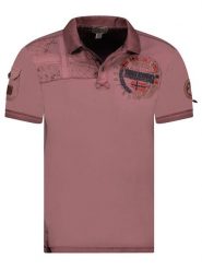 Geographical Norway Koszulka polo "Kinflat" w kolorze bordowym rozmiar: M. Czerwone koszulki polo męskie Geographical Norway, m, bez wzorów, z bawełny, bez ramiączek. Za 87.81 zł.