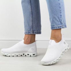 Białe sportowe buty damskie Vinceza 17296. Białe buty sportowe na co dzień damskie VINCEZA, bez wzorów, z tkaniny, na fitness i siłownię. Za 89.00 zł.
