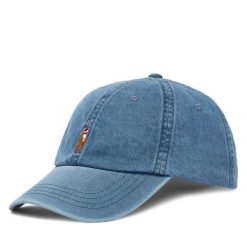 Czapka z daszkiem Polo Ralph Lauren. Niebieskie czapki męskie Polo Ralph Lauren, bez wzorów. Za 379.99 zł.