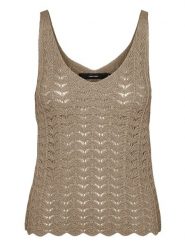 Vero Moda Top dzianinowy w kolorze khaki rozmiar: XS. Brązowe topy damskie Vero Moda, xs, bez wzorów, z dzianiny, bez kołnierzyka. Za 74.99 zł.
