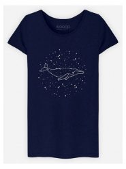 WOOOP Koszulka "Whale Constellation" w kolorze granatowym rozmiar: M. Niebieskie t-shirty damskie Wooop, m, bez wzorów, z bawełny, bez kołnierzyka. Za 66.00 zł.
