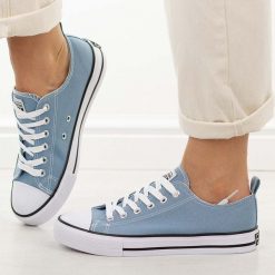 Niebieskie trampki damskie American Club Dsln Lh122. Niebieskie trampki i tenisówki damskie American CLUB, bez wzorów, z jeansu. Za 99.00 zł.