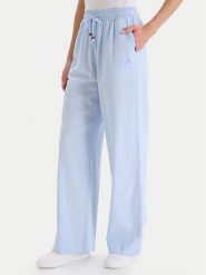 Nautica Spodnie materiałowe W126-NALTR-1020-23X Błękitny Wide Leg. Niebieskie spodnie materiałowe damskie Nautica, bez wzorów, z materiału. Za 149.99 zł.