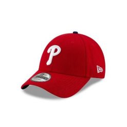 Czapka z daszkiem New Era MLB Philadelphia Pillies. Czerwone czapki męskie New Era, bez wzorów, z materiału, sportowe. Za 165.65 zł.