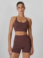 4F Biustonosz treningowy z niskim wsparciem damski - brązowy XL/XXL. Brązowe biustonosze sportowe damskie 4f, bez wzorów. Za 119.99 zł.
