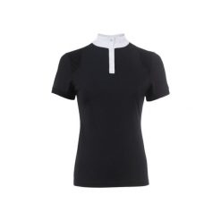 Damska koszulka polo 1/4 z zamkiem błyskawicznym Cavallo. Czarne bluzki sportowe damskie CAVALLO, z elastanu, bez kołnierzyka, bez ramiączek. Za 307.50 zł.