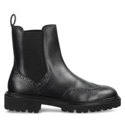 Sztyblety Gant. Czarne botki damskie Gant, bez obcasa, na płaskiej podeszwie, bez zapięcia. Za 639.99 zł.