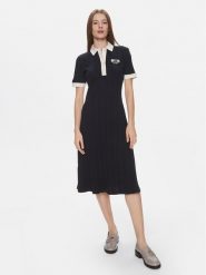 Tommy Hilfiger Sukienka dzianinowa F&F Crest 85 Polo Dress Rib WW0WW40617 Granatowy Regular Fit. Niebieskie sukienki damskie Tommy Hilfiger, xxs, bez wzorów, z bawełny, bez kołnierzyka, bez ramiączek. Za 229.99 zł.