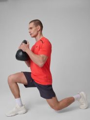 4F Spodenki treningowe szybkoschnące męskie - szare XL. Szare szorty sportowe męskie 4f, l, z tkaniny. Za 149.99 zł.