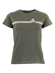 Peak Mountain Koszulka w kolorze oliwkowym rozmiar: S. Brązowe bluzki damskie Peak Mountain, s, bez wzorów, z bawełny, bez kołnierzyka, bez ramiączek. Za 56.99 zł.