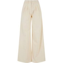 Spodnie Damskie Organiczna Bawełna Plisy. Brązowe spodnie dresowe damskie Urban Classics, z bawełny. Za 155.99 zł.