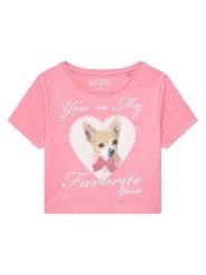 Guess T-Shirt J5YI08 K6YW4 Różowy Regular Fit. Czerwone koszulki dziewczęce Guess, z aplikacjami, z bawełny, bez ramiączek. Za 79.99 zł.