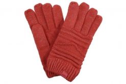 Rękawiczki zimowe damskie Regatta Frosty. Czerwone rękawiczki damskie Regatta, na jesień, bez wzorów, z materiału. Za 46.99 zł.