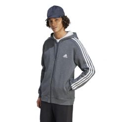Bluza z kapturem męska ADIDAS Gym & Pilates. Białe bluzy sportowe męskie Adidas, bez wzorów, z bawełny, sportowe, bez kołnierzyka, bez ramiączek. W wyprzedaży za 199.99 zł.
