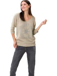 Heine Sweter w kolorze beżowym rozmiar: 40. Brązowe swetry klasyczne damskie Heine, z bawełny, bez kołnierzyka. Za 65.85 zł.