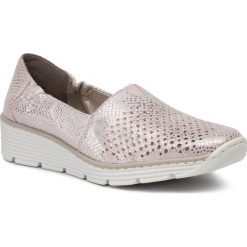 Półbuty RIEKER 587T5-31. Czerwone półbuty damskie Rieker, bez wzorów, z materiału, bez obcasa. W wyprzedaży za 159.99 zł.
