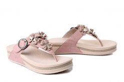 RIEKER V1466-31 pink, klapki japonki damskie. Brązowe klapki damskie Rieker, bez wzorów, bez obcasa. Za 271.92 zł.