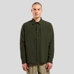 Koszula męska Odlo ESSENTIAL Shirt l/s. Szare koszule męskie Odlo, na lato, l, bez wzorów, z materiału, bez kołnierzyka, bez ramiączek. Za 429.99 zł.