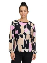 BETTY & CO Bluzka w kolorze szarobrązowo-czarno-jasnoróżowym rozmiar: 40. Brązowe bluzki damskie Betty & Co., bez wzorów, z wiskozy, bez kołnierzyka, bez ramiączek. Za 69.91 zł.