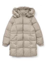 Vero Moda Płaszcz zimowy "VMPINAR COAT" w kolorze beżowym rozmiar: M. Brązowe płaszcze damskie Vero Moda, na zimę, m, bez wzorów, z puchu. Za 148.26 zł.