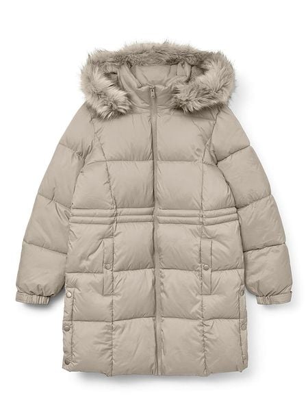 Vero Moda Płaszcz zimowy "VMPINAR COAT" w kolorze beżowym rozmiar: M. Brązowe płaszcze damskie Vero Moda, na zimę, m, bez wzorów, z puchu. Za 124.11 zł.