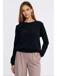 Nife Bluza w kolorze czarnym rozmiar: 40. Czarne bluzy bez kaptura damskie Nife, prążkowane. Za 119.68 zł.