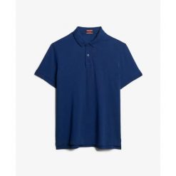 Koszulka polo Piqué Superdry City. Niebieskie koszulki polo męskie Superdry., na lato, xl, bez wzorów, z dzianiny, bez ramiączek. Za 221.95 zł.