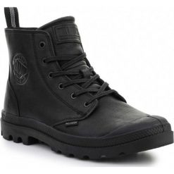 Buty Palladium Pampa Zip Lth Ess 76888-008-M czarne. Czarne buty sportowe na co dzień męskie z gumy, bez zapięcia. Za 731.28 zł.