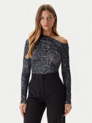 Guess Bluzka W5BP08 K1492 Szary Slim Fit. Szare bluzki damskie Guess, xxl, z aplikacjami, z syntetyku, bez ramiączek. Za 299.99 zł.
