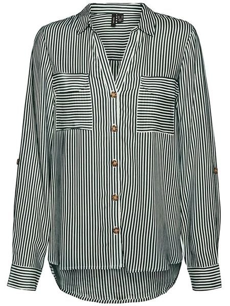 Vero Moda Bluzka w kolorze biało-czarnym rozmiar: XXL. Białe bluzki damskie Vero Moda, s, bez wzorów, z wiskozy, klasyczne, bez kołnierzyka, bez ramiączek. Za 69.91 zł.