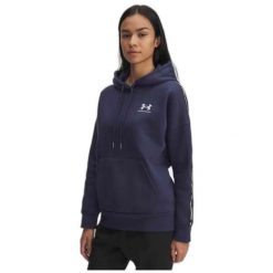 Bluza Under Armour Icon Fleece Taped Hoody. Niebieskie bluzy bez kaptura damskie Under Armour, bez wzorów, bez ramiączek, bez kaptura. Za 169.99 zł.