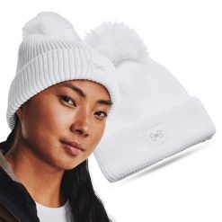 Czapka zimowa damska UNDER ARMOUR 1373098 z pomponem. Białe czapki zimowe damskie Under Armour. Za 89.99 zł.