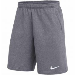 Spodenki krótkie męskie Nike Park 26 Fleece. Szare szorty męskie Nike, bez wzorów, z bawełny, sportowe. Za 141.99 zł.