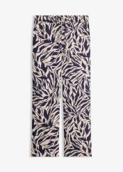 Spodnie z elastyczną gumką w talii z lejącej wiskozy. Niebieskie spodnie materiałowe damskie bonprix, bez wzorów, z wiskozy, eleganckie. Za 112.99 zł.