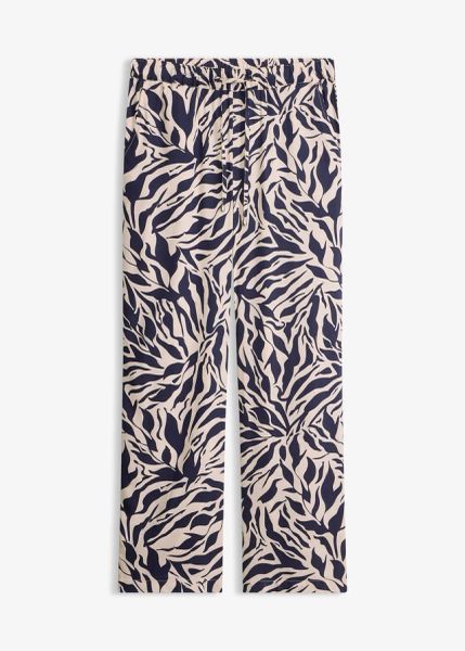 Spodnie z elastyczną gumką w talii z lejącej wiskozy. Niebieskie spodnie materiałowe damskie bonprix, bez wzorów, z wiskozy, eleganckie. Za 112.99 zł.