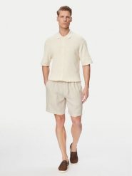 Jack & Jones Szorty materiałowe Bill 12253134 Beżowy Wide Leg. Brązowe szorty męskie Jack & Jones, ze lnu, bez kołnierzyka. Za 299.99 zł.