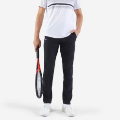 Spodnie tenisowe męskie Artengo Essential. Czarne spodnie materiałowe męskie KUIKMA, bez wzorów, z elastanu, eleganckie. Za 79.99 zł.