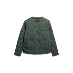 Damska kurtka puchowa Superdry Lite. Zielone kurtki damskie Superdry., bez wzorów, z puchu, bez kaptura. Za 409.75 zł.