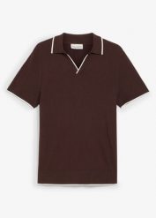 Koszulka polo z dzianiny, regular fit. Brązowe koszulki polo męskie bonprix, m, bez wzorów, z dzianiny, bez ramiączek. Za 87.99 zł.