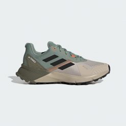 Buty do biegów przełajowych Terrex Soulstride. Brązowe obuwie do biegania damskie Adidas, adidas terrex. Za 420.15 zł.