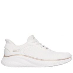 Buty sportowe damskie Skechers Bobs Squad Chaos SLIP-INS. Białe buty sportowe na co dzień damskie Skechers, bez wzorów. Za 339.00 zł.