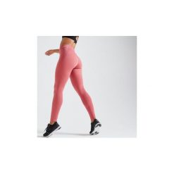 Legginsy fitness kardio damskie 500 brudny róż. Czerwone legginsy damskie DOMYOS, l, bez wzorów, z elastanu, na fitness i siłownię. Za 89.99 zł.