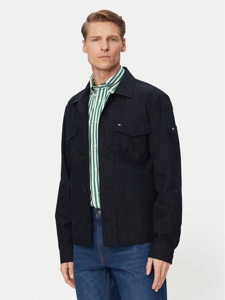 Tommy Hilfiger Kurtka przejściowa MW0MW38712 Granatowy Regular Fit. Niebieskie kurtki męskie Tommy Hilfiger, m, bez wzorów, z bawełny, bez kaptura. Za 569.99 zł.