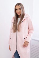Bluza ocieplana długa pudrowy róż melanż. Czerwone bluzy z kapturem damskie KESI, l, z bawełny. Za 355.46 zł.