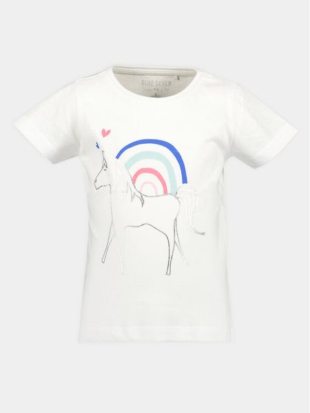 Blue Seven T-Shirt 702303 X Biały Regular Fit. Białe koszulki dziewczęce Blue Seven, bez wzorów, z bawełny, bez ramiączek. Za 24.99 zł.