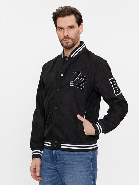 Brave Soul Kurtka bomber MJK-BROXTON Czarny Regular Fit. Czarne kurtki męskie Brave Soul, l, bez wzorów, z syntetyku, bez kaptura. Za 179.99 zł.