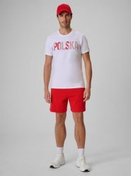 4F Spodenki kibica męskie - czarne L. Czerwone szorty męskie 4f, l, z dresówki. Za 149.99 zł.