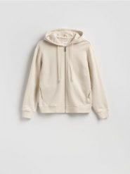 Rozpinana bluza z kapturem - beżowy. Brązowe bluzy z kapturem męskie Reserved, l, z bawełny. Za 139.99 zł.
